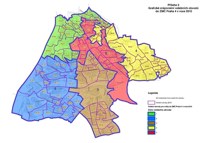 Mapa volebních obvodů 2010 - 2014