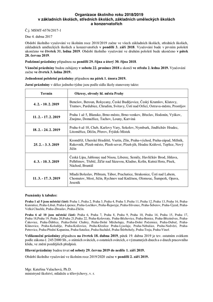 Organizace školního roku 2018_2019