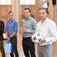 Společenské setkání zástupců městské části Praha 4 a fotbalového klubu FK Slavoj Vyšehrad při příležitosti oslav postupu do Fotbalové národní ligy ČR na Nuselské radnici - 20. 7. 2015