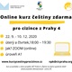Rozebíhají se podzimní kurzy - Online kurz češtiny
V podzimním semestru plánujeme ve spolupráci s Centrem pro integraci cizinců, o. p. s zopakovat úspěšný online kurz češtiny jako cizího jazyka pro obyvatele MČ Praha 4. Výuka bude probíhat prostřednictvím komunikační platformy Zoom 2x týdně v rozsahu 90 minut. Účastníci kurzu budou vybráni na základě online testování https://1url.cz/Fz4yd . Kurz je určen pro falešné začátečníky. 