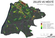 Družicová analýza vegetace, zástavby a mikroklimatu Prahy 4