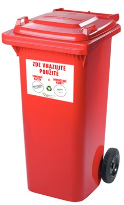 Sběr tonerových a inkoustových kazet na vybraných sběrných dvorech hl. m. Prahy - popelnice