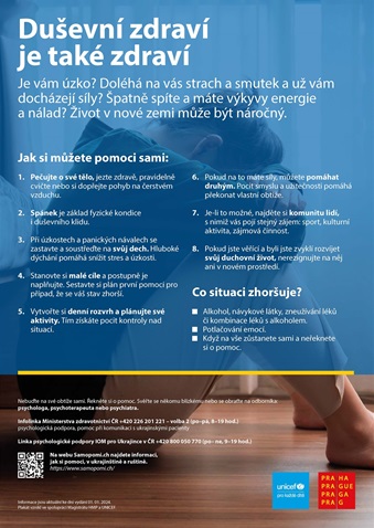 Informační materiály určené rodičům ukrajinských dětí či starším žákům