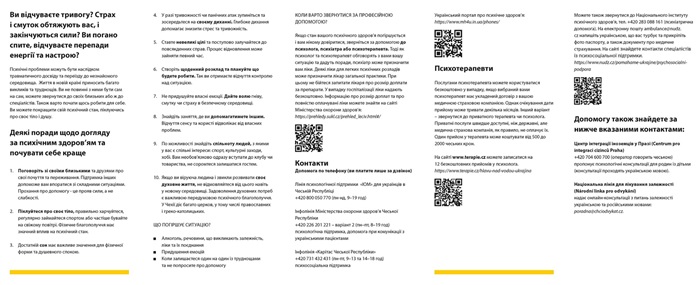Informační materiály určené rodičům ukrajinských dětí či starším žákům