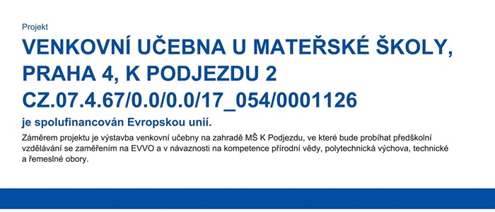 MŠ K Podjezdu v Michli má novou venkovní učebnu.