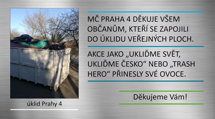 úklid poděkování - Naši obyvatelé i letos uklízeli čtyřku