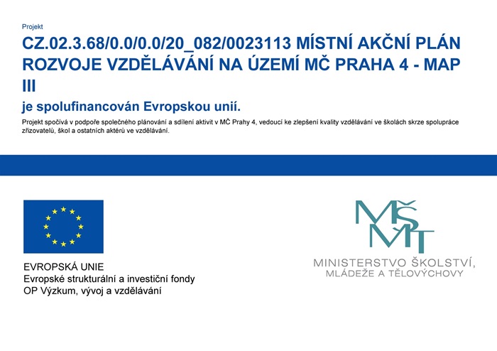 Praha 4 podporuje zlepšení kvality vzdělávání ve školách Praha 4 podporuje zlepšení kvality vzdělávání ve školách