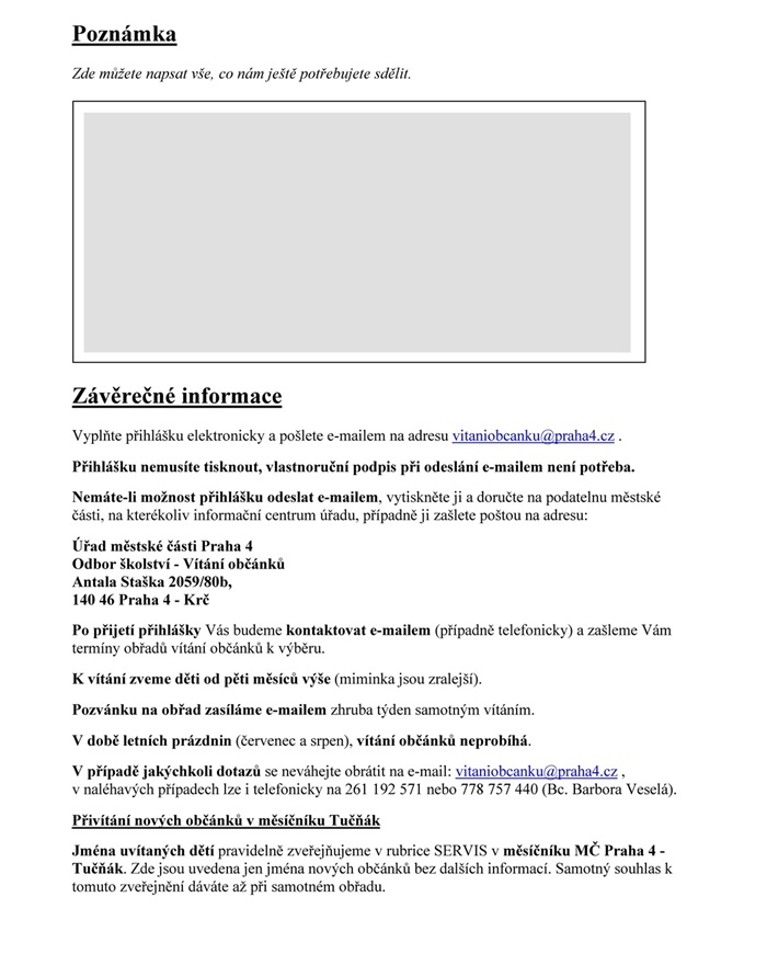 Vítání občánků - formulář 2025 01 20 - V0