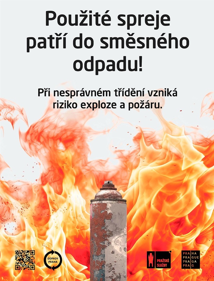 Použité spreje patří do směsného odpadu! Při nesprávném třídění vzniká riziko exploze a požáru!