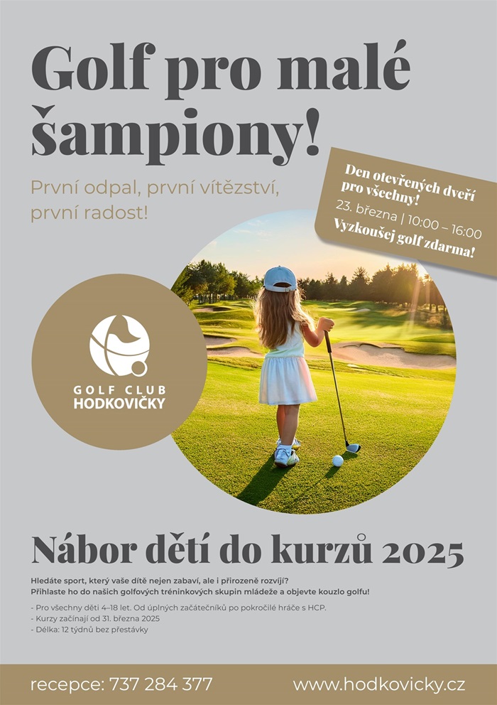 Den otevřených dveří na golfovém hřišti Hodkovičky a nábor dětí