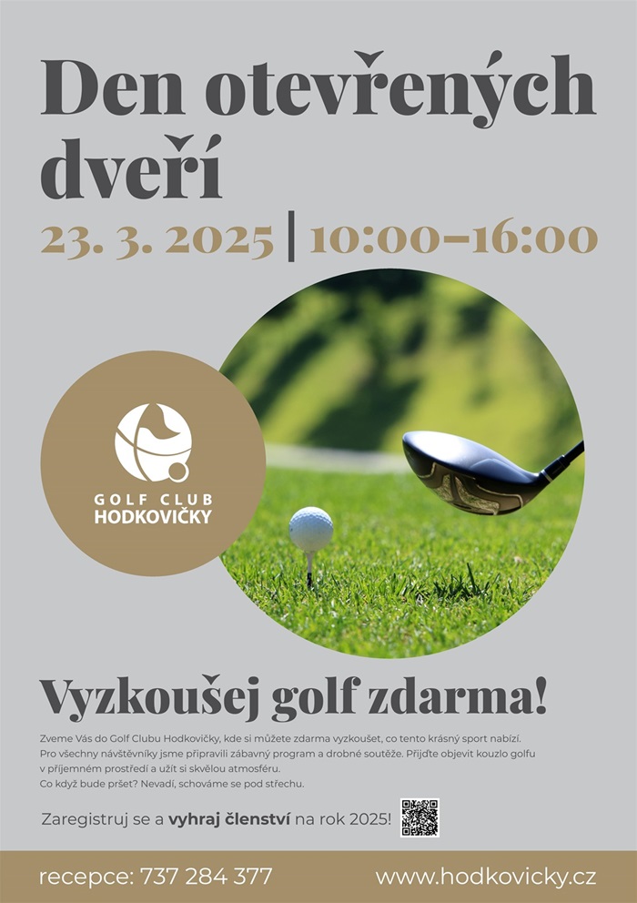 Den otevřených dveří na golfovém hřišti Hodkovičky a nábor dětí